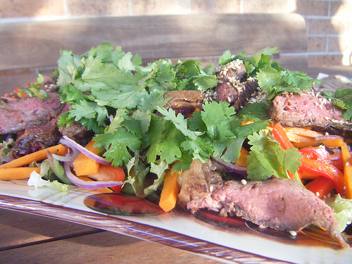 easy thai beef salad - adapted from Julie Goodwin