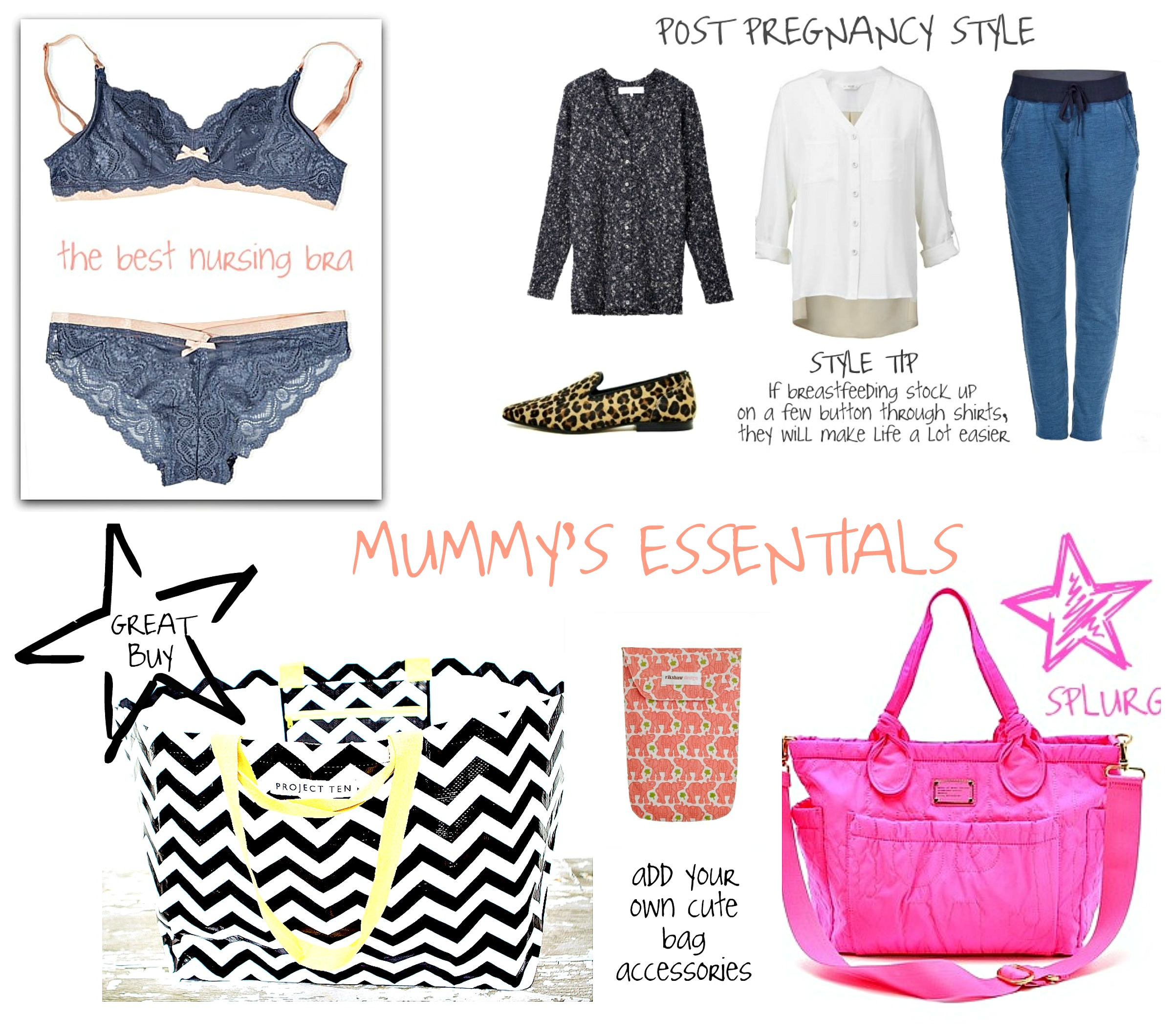 mummy's essentials collage