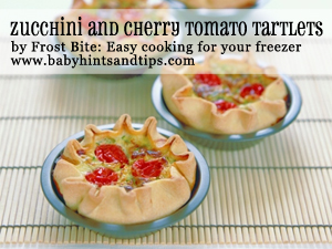 Zucchini and cherry tomato tartlets