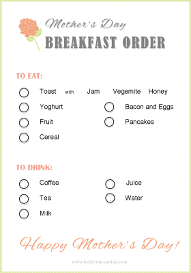 Mother's Day Breakfast Order
