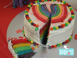 rainbow cake cut
